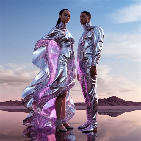 Couple in futuristic glossy fashion clothes by Coolarts223 on DeviantArt