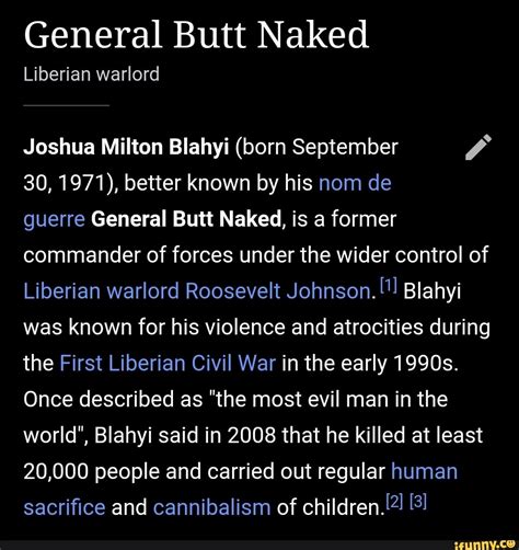 General Butt Naked Liberian Warlord Joshua Milton Blahyi Born