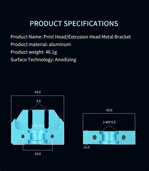TWO TREES E3D V6 Hot End Extrusion Head Metal Mount Kit