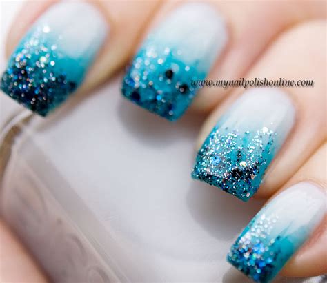 Sparkling blue Glitter nail art - Preet Kamal