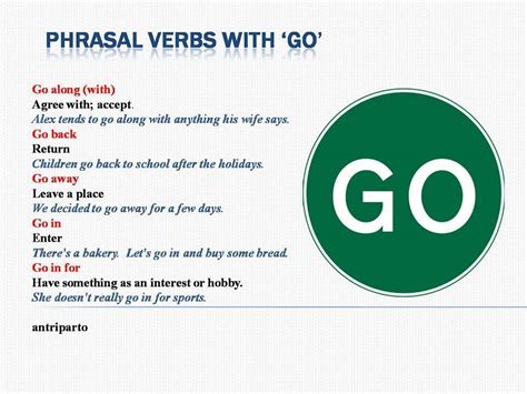 Phrasal Verbs With GO Materials For Learning English