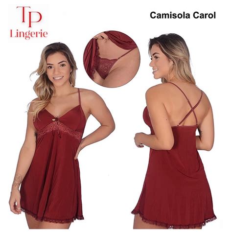 Camisola Sex Sensual Carol De Alta Qualidade E Muito Conforto Lingerie Calcinha Conforto