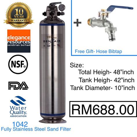 Gen Air Water Filtration System Fully Stainless Steel Outdoor Sand