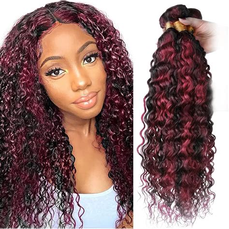 Amazon Ombre Bundles 1b 99j Burgundy Human Hair Bundles Ombre