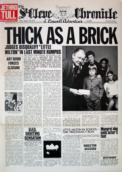 Jethro Tull – Thick As A Brick (1972, Vinyl) - Discogs