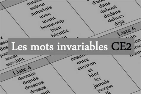 Les Mots Invariables Ce Cours Et Exercices Prof Innovant