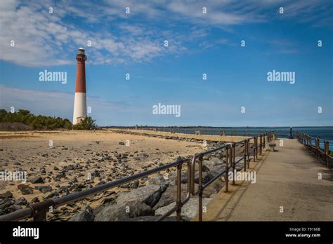 Barnegat Lighthouse On Long Beach Island NJ On A Sunny Spring Day