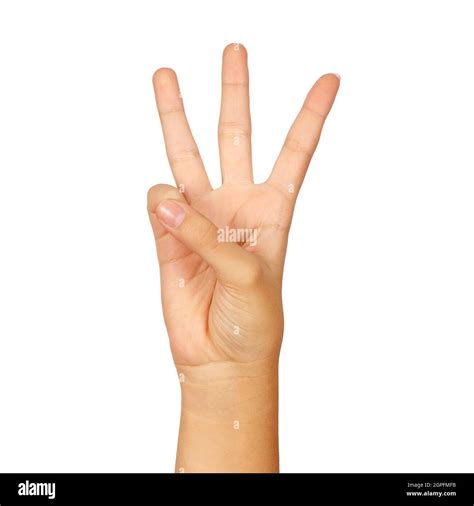 American Sign Language Number 6 Female Hand Gesturing Isolated On