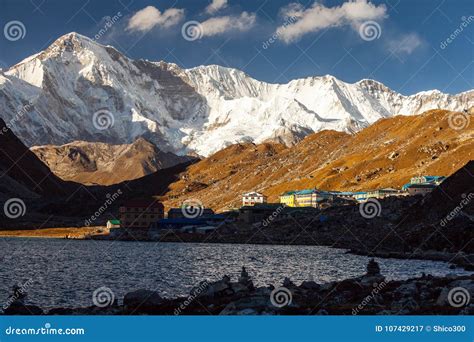 View To Gokyo, Lake Dudh Pokhari, Peak Gokyo Ri. Himalayas. Stock Image ...