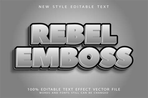 Premium Vector Rebel Emboss Editable Text Effect Emboss Modern Style