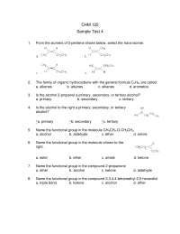 Sample Test 4 For General Chemistry 2 CHM 122 Docsity