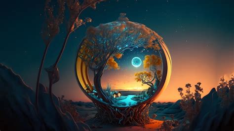 Premium Photo | Surreal fantastic landscape wallpaper neural network ...