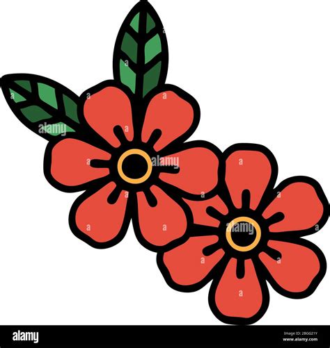 tattoo in traditional style of flowers Stock Vector Image & Art - Alamy