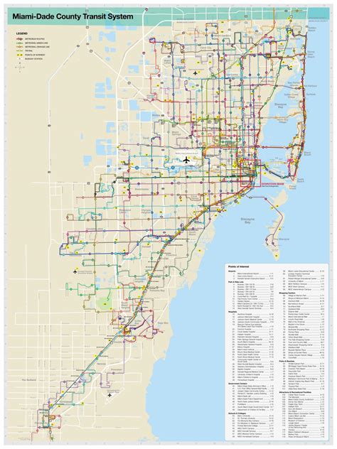 Miami transit map - Miami public transit map (Florida - USA)