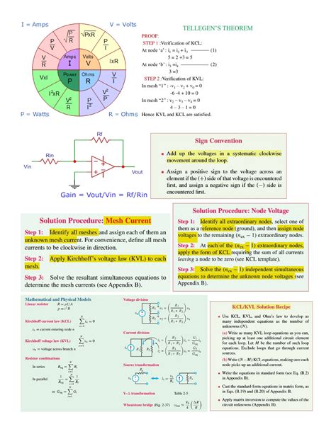 Exam 1 Cheat Sheet I Amps V Volts THEOREM PxR PROOF P R P STEP 1