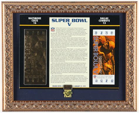 Super Bowl Vi Commemorative Custom Framed Score Card Display With Kt