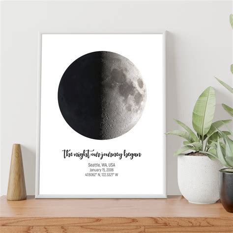 Moon Phase Poster Custom Moon Phase Print Moon Phase By Etsy