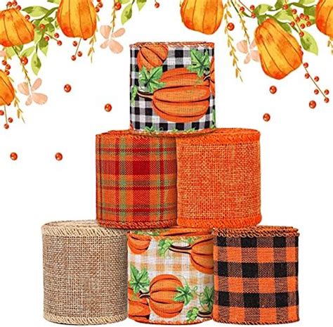 Amazon 6 Rolls 30 Yards Fall Burlap Ribbon 2 5W Buffalo Plaid