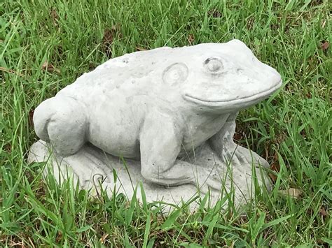 Jeremiah The Bullfrog Concrete Frog Statue Garden Frog Outdoor Frog