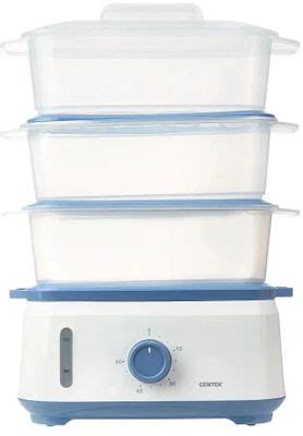 Характеристики Пароварка CENTEK CT-1462, белый и голубой (1997782 ...