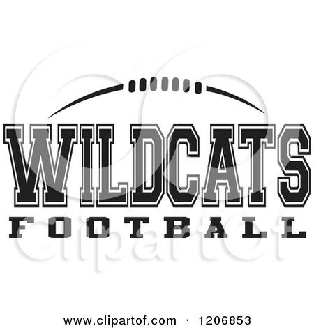 Clipart of a Black and White American Football and WILDCATS Football ...