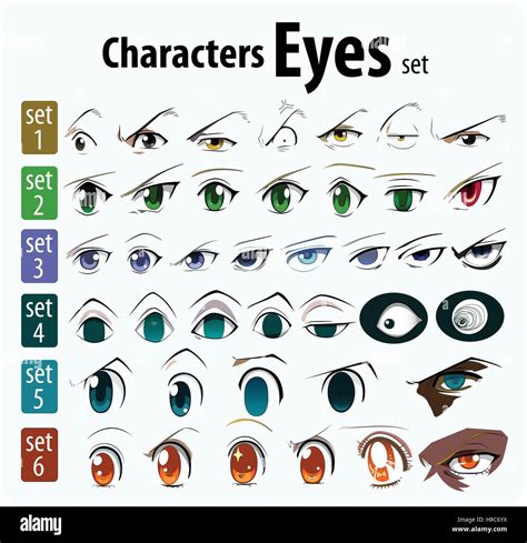 set of cartoon characters for the eyes Stock Vector Image & Art - Alamy