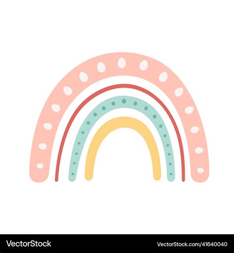 Cute Abstract Rainbow In Boho Style Hand Drawn Vector Image