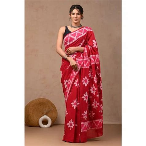 Pretty In Pink Handcrafted Batik Cotton Saree At Rs 1390 00 Hand