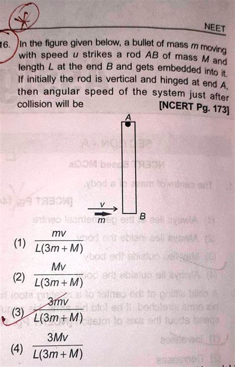 NEET 16 In The Figure Given Below A Bullet Of Mass M Moving With