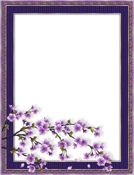 Purple Transparent Flower Frame Paper Background Texture Frame