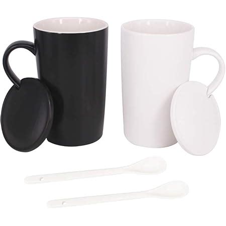 Amazon Vivimee Pack Ceramic Coffee Mug Set With Lids Ounce