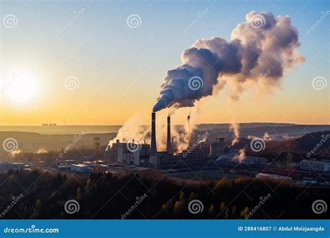 Factory Pipes Pollute The Atmosphere Pollution Of Industrial