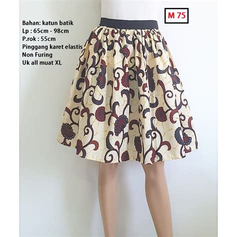 Jual Rok Klok Batik Pendek Mona M022 Shopee Indonesia