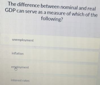 Solved The Difference Between Nominal And Real Gdp Can Serve As A