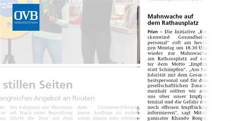 Mahnwache Auf Dem Rathausplatz OVB Heimatzeitungen