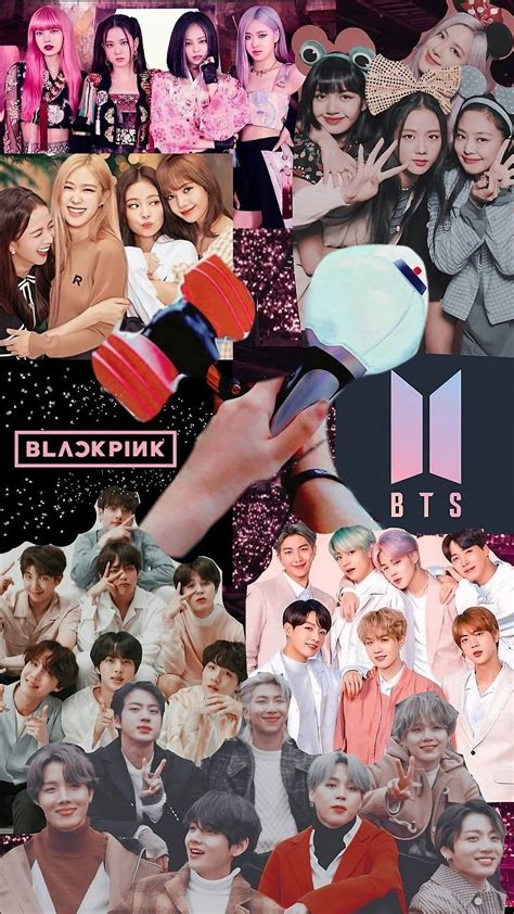 Bts Y Blackpink Trabajo De Collage Cantantes Coreanos Kpop Fondo De