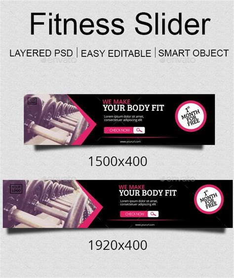 Fitness Slider | Sliders, Marketing brochure, Website template design