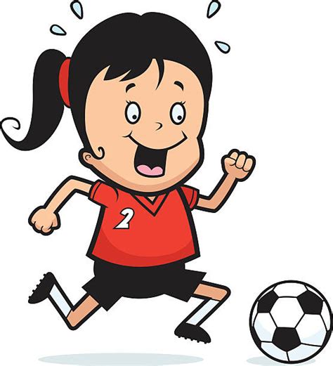 Girl Dribbling Soccer Ball Illustrations Royalty Free Vector Graphics