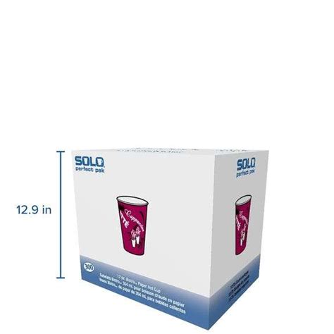 Solo OF12BI 0041 Single Sided Poly Paper Hot Cup 12 Oz Capacity