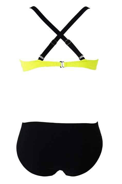 Starlite Yellow Padded Gather Push Up Bikini Swimsuits Set Amber Millet