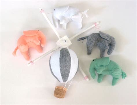Elephant Mobile Hot Air Balloon Mobile Baby Crib Mobile Balloon
