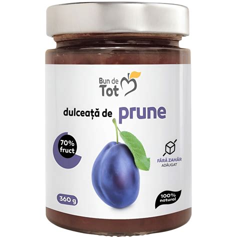 Dulceata De Prune Naturala Cu Fruct Fara Zahar Fara