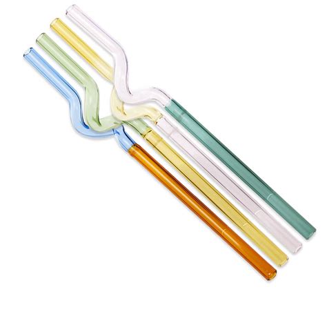 Hay Sip Spiral Straws Set Of 4 Multi End