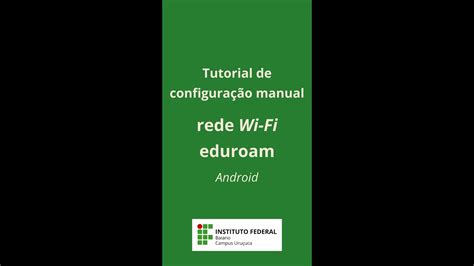 Configuração Manual da Rede Wi Fi eduroam YouTube