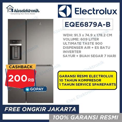 Promo Electrolux EQE6879A B Kulkas Side By Side EQE 6879 A B