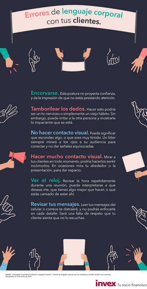 Errores De Lenguaje Corporal Con Tus Clientes Infografia Infographic