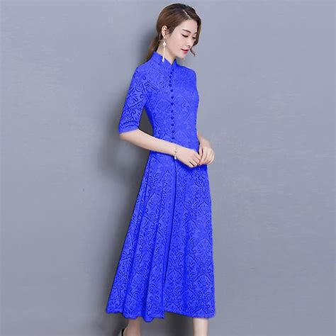 Jwl Frühling Sommer Moderne Cheongsam Frauen Ao Dai Spitze Qipao