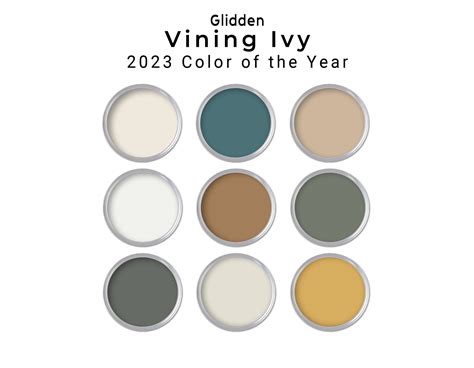 Glidden Vining Ivy Paint Color Palette 2023 Whole House Paint Palette ...