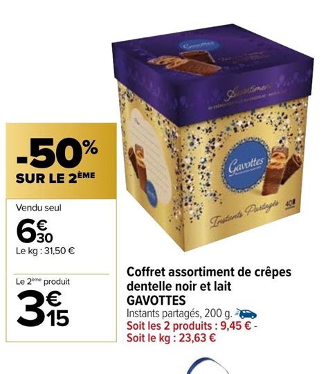 Promo Coffret Assortiment De Crepes Dentelle Noir Et Lait Gavottes Chez