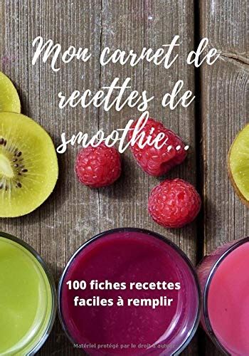 Buy Mon Carnet De Recettes De Smoothie Fiches Recettes Faciles